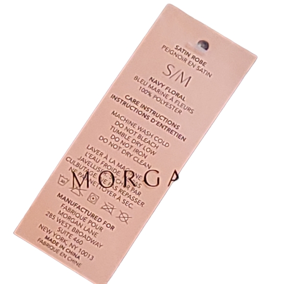 Morgan Lane Women’s Satin Navy Floral Robe - Picture 7 of 11